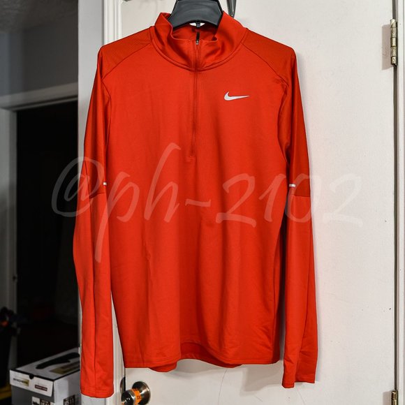 Nike Dri-FIT Men's 1/2-Zip Running Top‎ RED - Picture 2 of 8